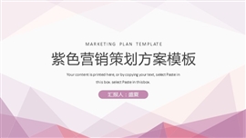 紫色小清新简约营销策划方案PPT模板