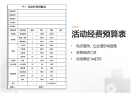 活动预算模板下载 站长素材
