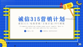 诚信315电商营销方案计划ppt模板