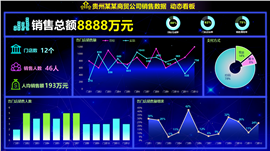 销售动态数据可视化分析图表PPT模板