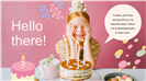 可爱气球萌娃女孩生日派对策划ppt模板