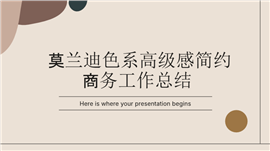 莫兰迪色系高级感简约商务工作总结ppt模板