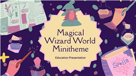 手绘奇幻魔法风创意主题活动策划ppt模板