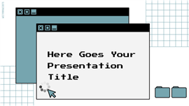 复古像素OS界面风科技项目策划ppt模板