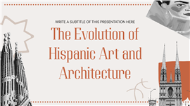 复古手绘风西班牙文化建筑历史介绍PPT模板