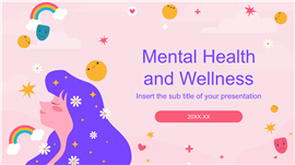 治愈系插画风心理健康科普ppt模板