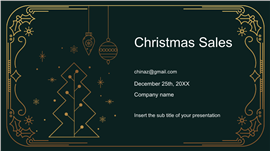 雅致复古金色线条圣诞促销策划ppt模板