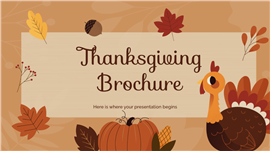 秋季可爱插画风感恩节派对ppt模板