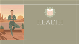 莫兰迪绿插画风瑜伽身心疗愈ppt模板