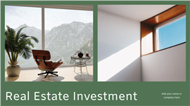 极简墨绿风房地产投资通用ppt模板