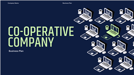 2.5D立体深蓝科技风商业计划书ppt模板