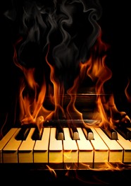 高清钢琴火焰图片下载