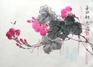牵牛花水墨画图片