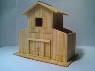 创意手工牙签房图片