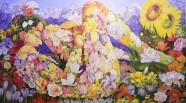 大地花卉艺术油画图片