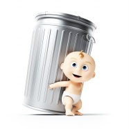 3D宝宝与垃圾桶图片
