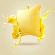 黄色抱枕创意图片