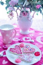 粉色情人节饼干图片