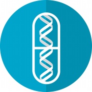 基因学研究蓝色图标
