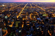 唯美城市夜景鸟瞰图