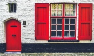 复古红色门窗图片