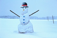 冬天雪地雪人图片