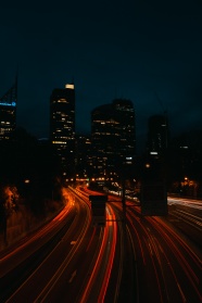 城市夜晚车流线图片
