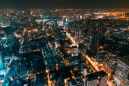 繁华都市夜景航拍图