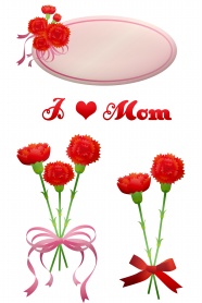 母亲节卡通鲜花元素图片