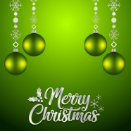 绿色圣诞彩球背景图片