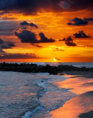 黄昏海滩风景图片欣赏