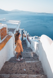 美女希腊爱琴海旅行图片