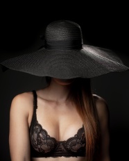 黑色蕾丝内衣美女人体模特图片