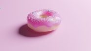 粉色油炸甜甜圈图片