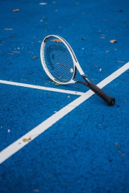 网球场地网球拍图片