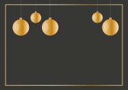 扁平化圣诞彩球边框背景图片