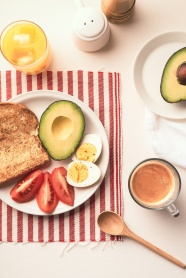 营养水果面包片咖啡早餐图片