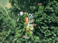 热带丛林房屋建筑鸟瞰图