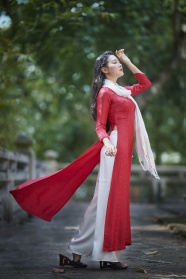 越南奥黛旗袍裙美女图片