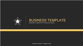 黄黑配色商务汇报总结PPT模板