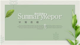 清新品味计划总结工作汇报PPT模板