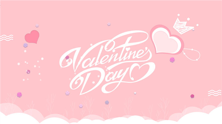 粉色浪漫简约情人节PPT模板