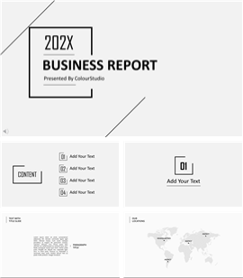 欧美简约线条商业计划书PPT模板