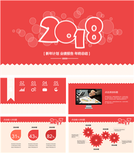 年历风业绩报告年终总结PPT模板