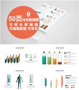 可视化柱状数据PPT图表