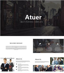 商业街风格欧美商务PPT模板