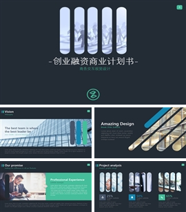 多图表创业融资商业计划书PPT模板