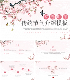 淡雅中国风立春传统节气介绍PPT模板