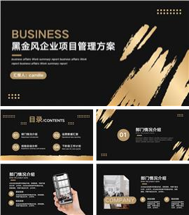 黑金风企业项目管理方案演示PPT模板