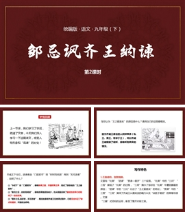 语文九年级下册课件邹忌讽齐王纳谏第2课时PPT模板